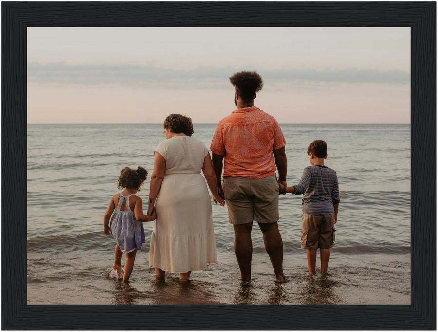 Premium semi-glossy wooden framed print